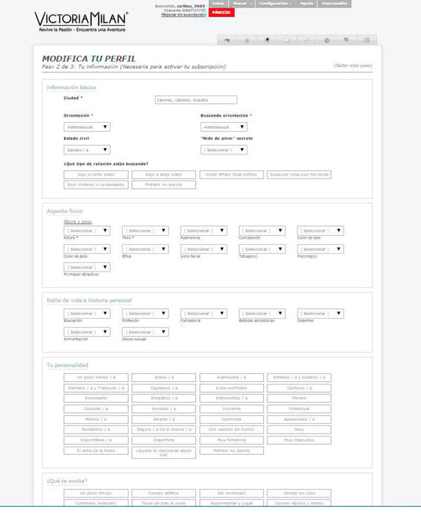 victoria milan registro gratuito